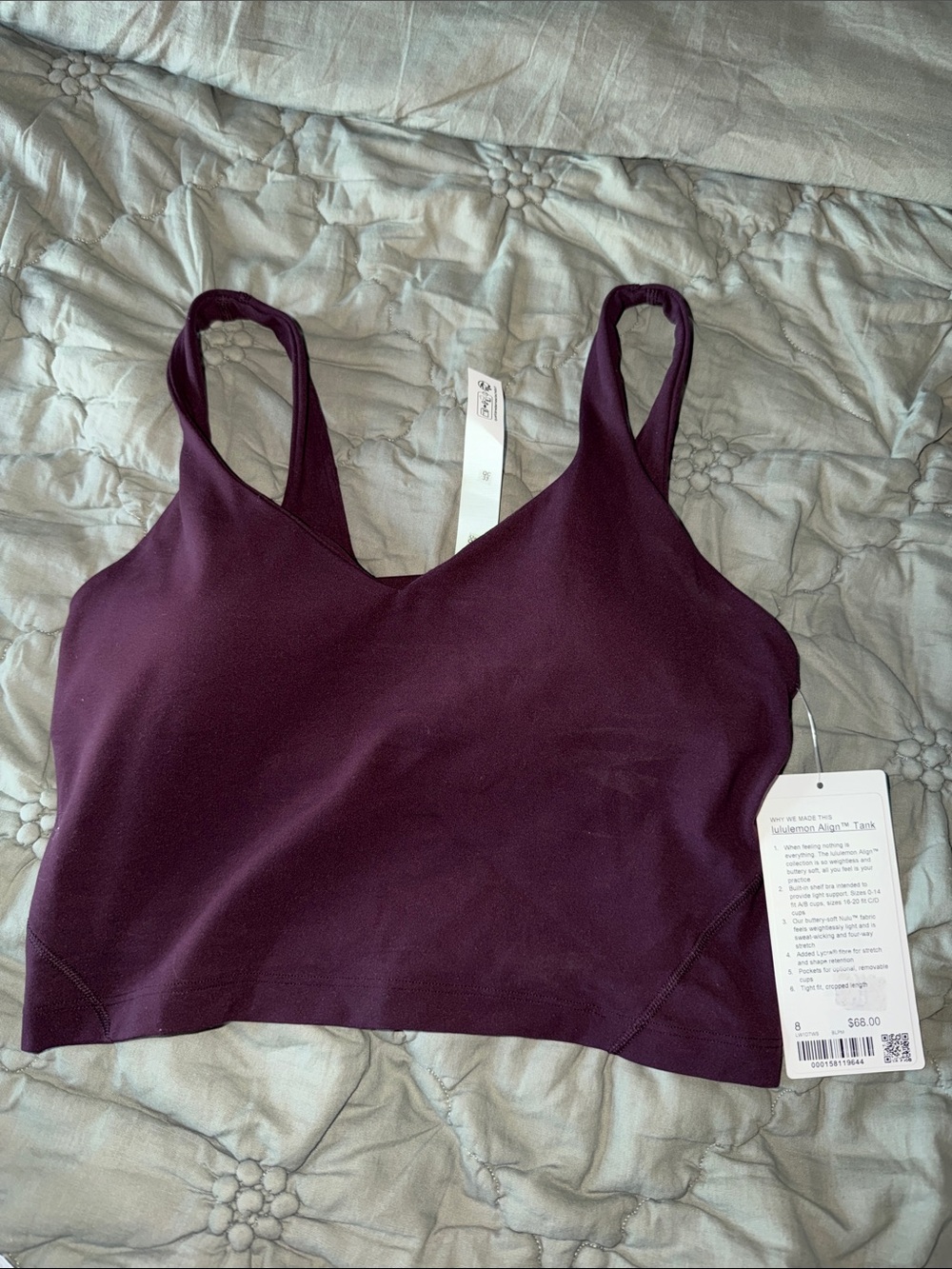 Lululemon Cropped Tank - Size 8